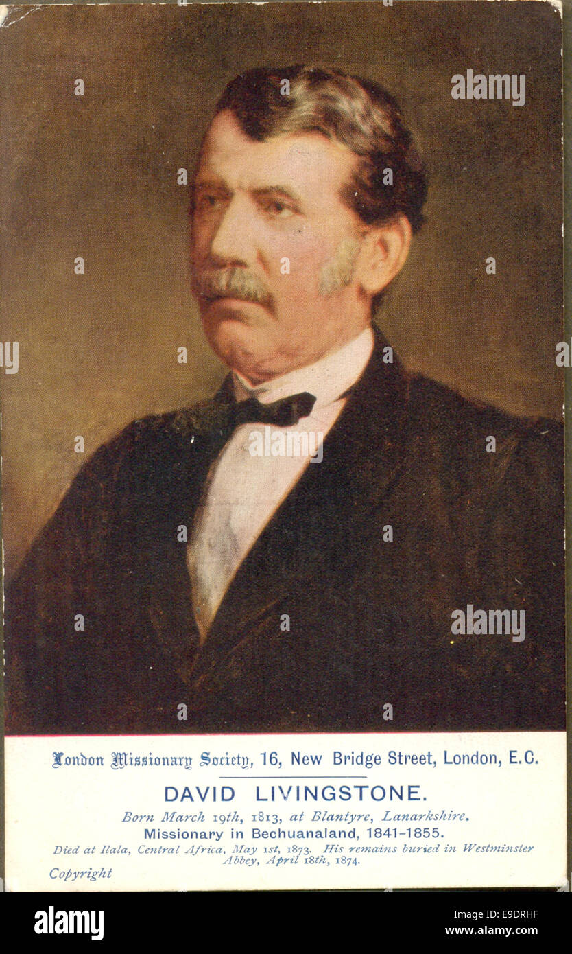 Cartolina ritratto di David Livingstone, missionario Foto Stock