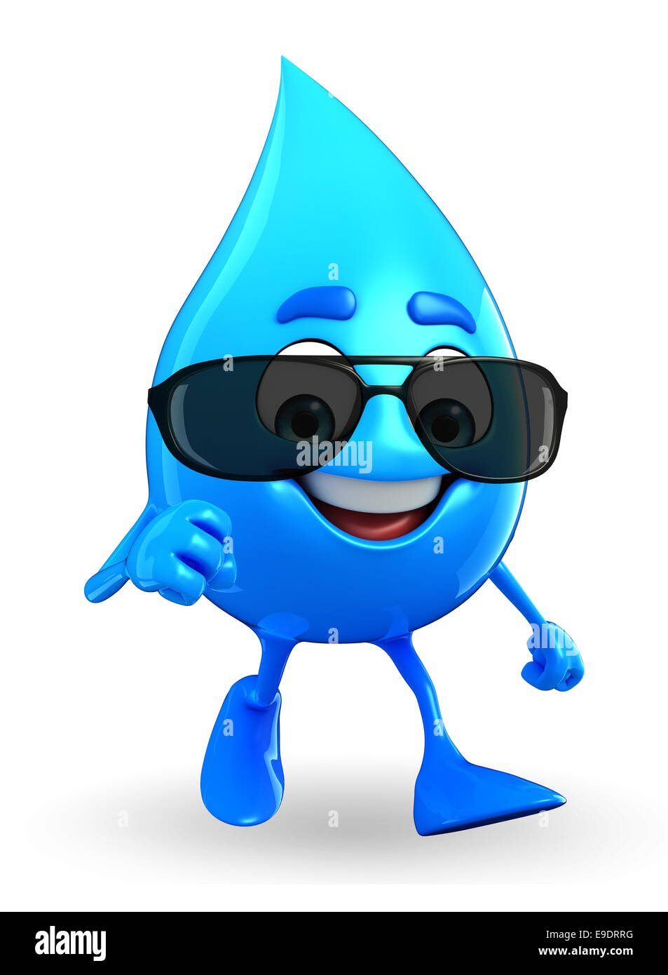Cartoni animati della goccia d'acqua con occhiali da sole Foto stock - Alamy
