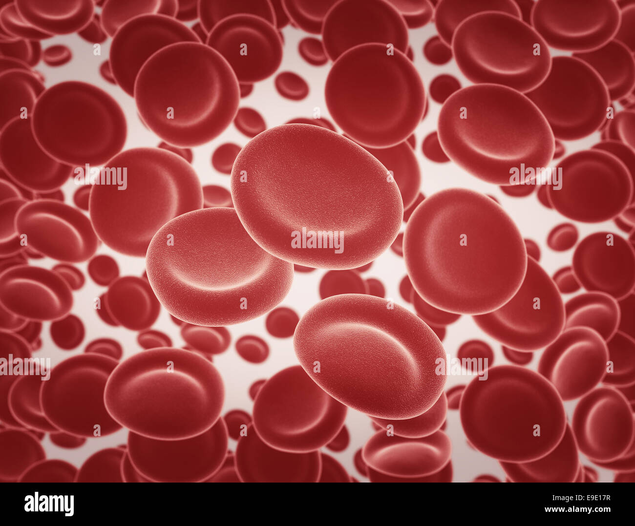 Le cellule rosse del sangue. Alta risoluzione 3D render Foto Stock