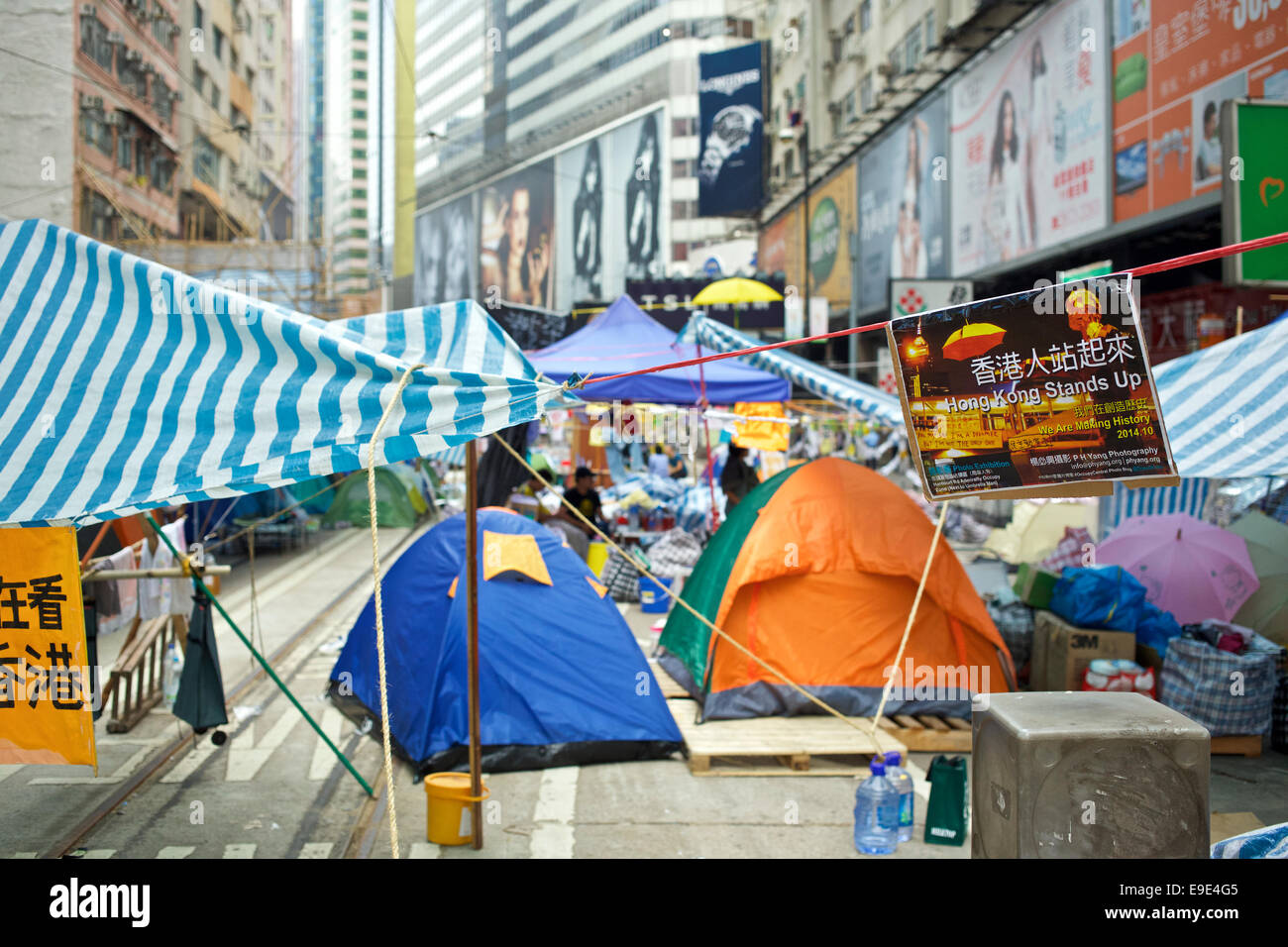 Studente Pro-Democracy Camp. Hennessy Road, la Causeway Bay di Hong Kong. Foto Stock