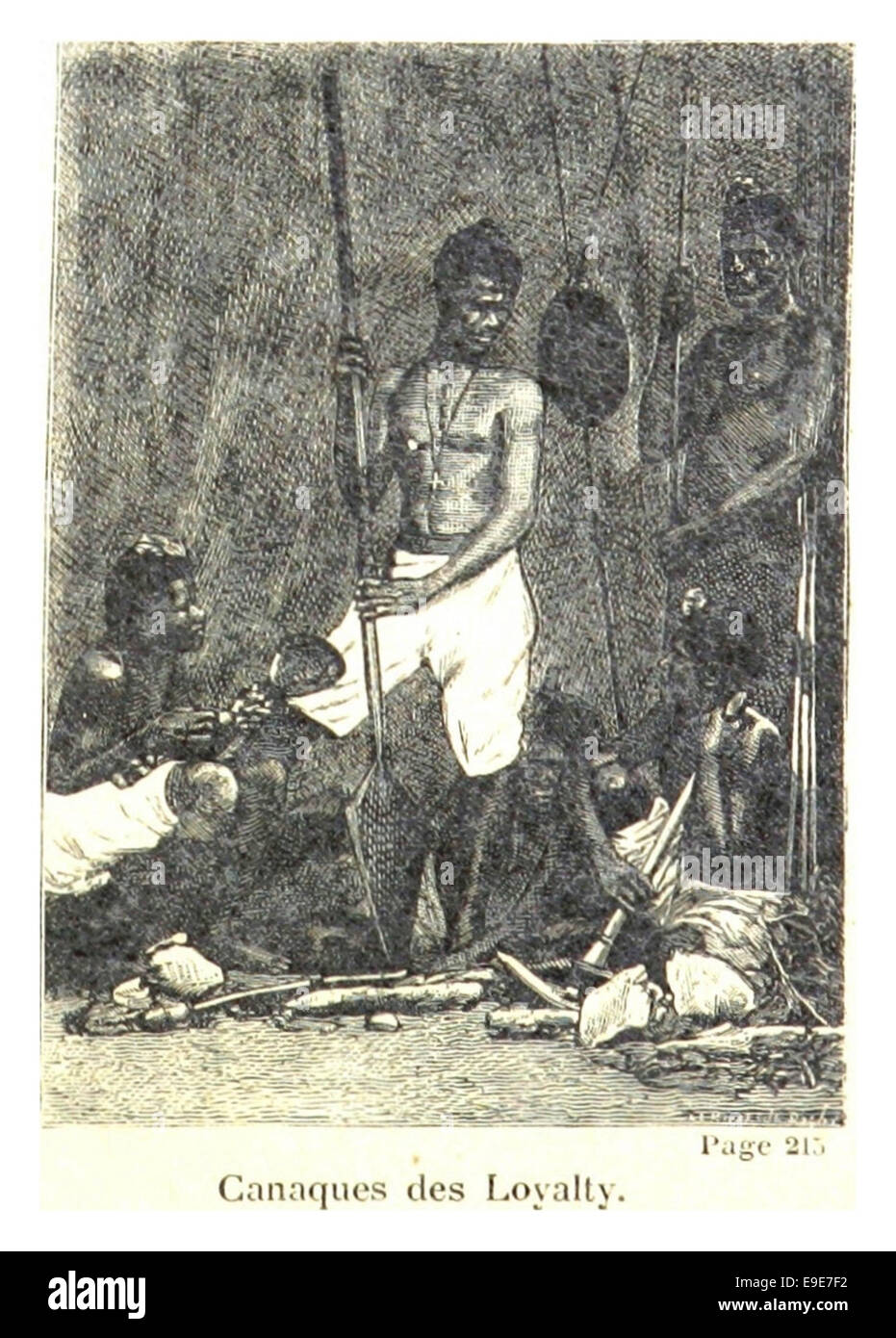 Il lavoro di Lemire del 1884 illustra il popolo Canaco delle Isole Loyalty, mostrando le loro pratiche culturali e il loro stile di vita durante la fine del XIX secolo. Foto Stock