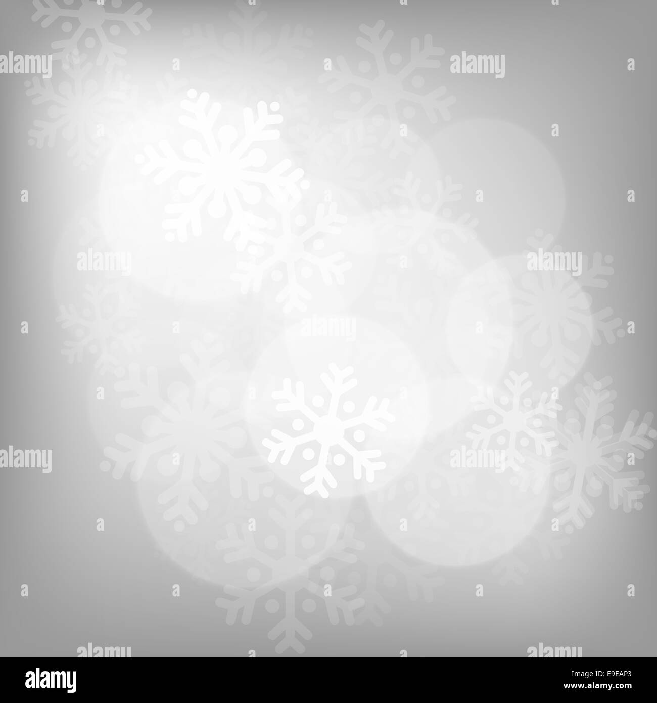 Abstract argento sfondo di Natale con i fiocchi di neve Foto Stock