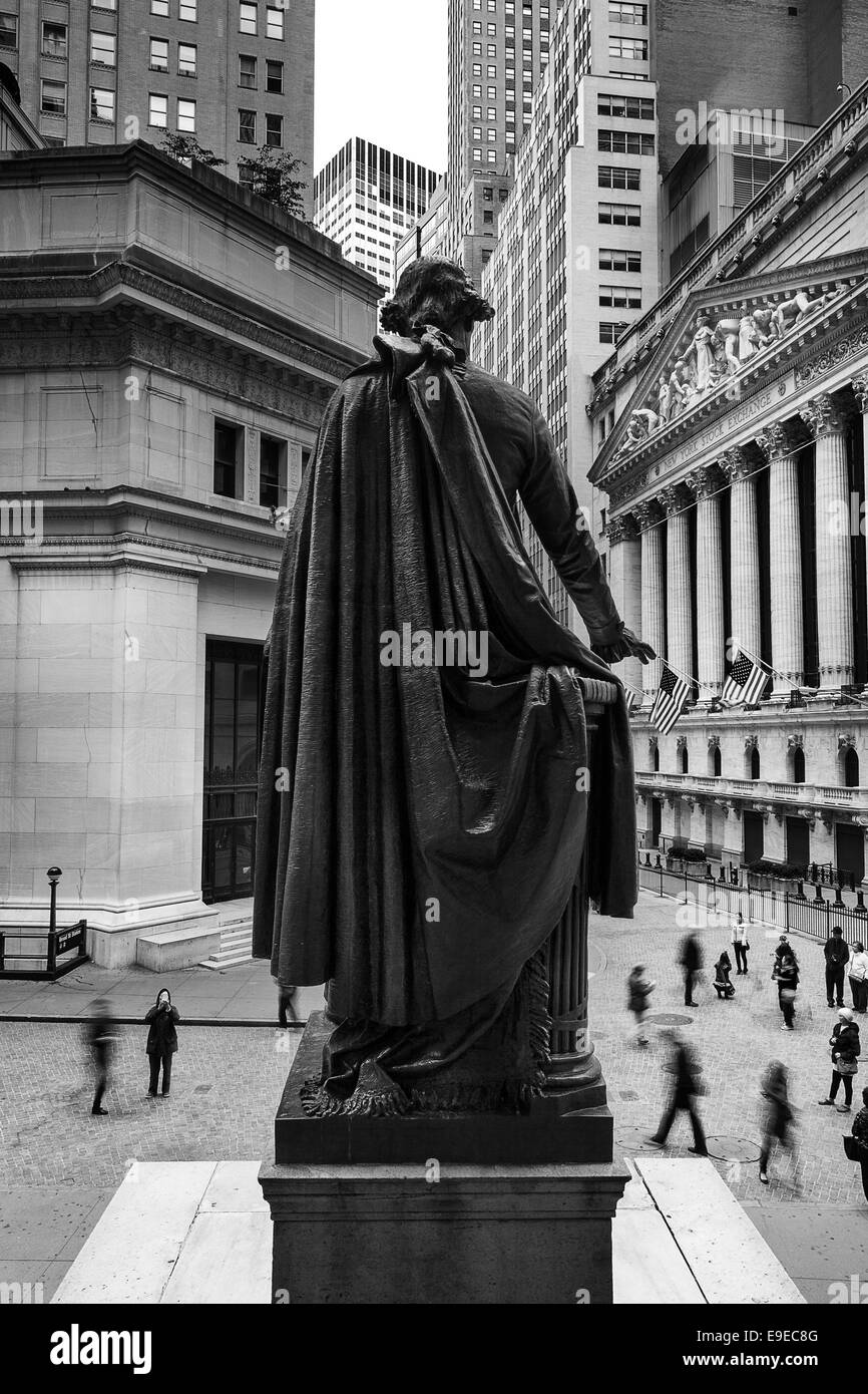 Federal Hall, Wall Street New York City Foto Stock