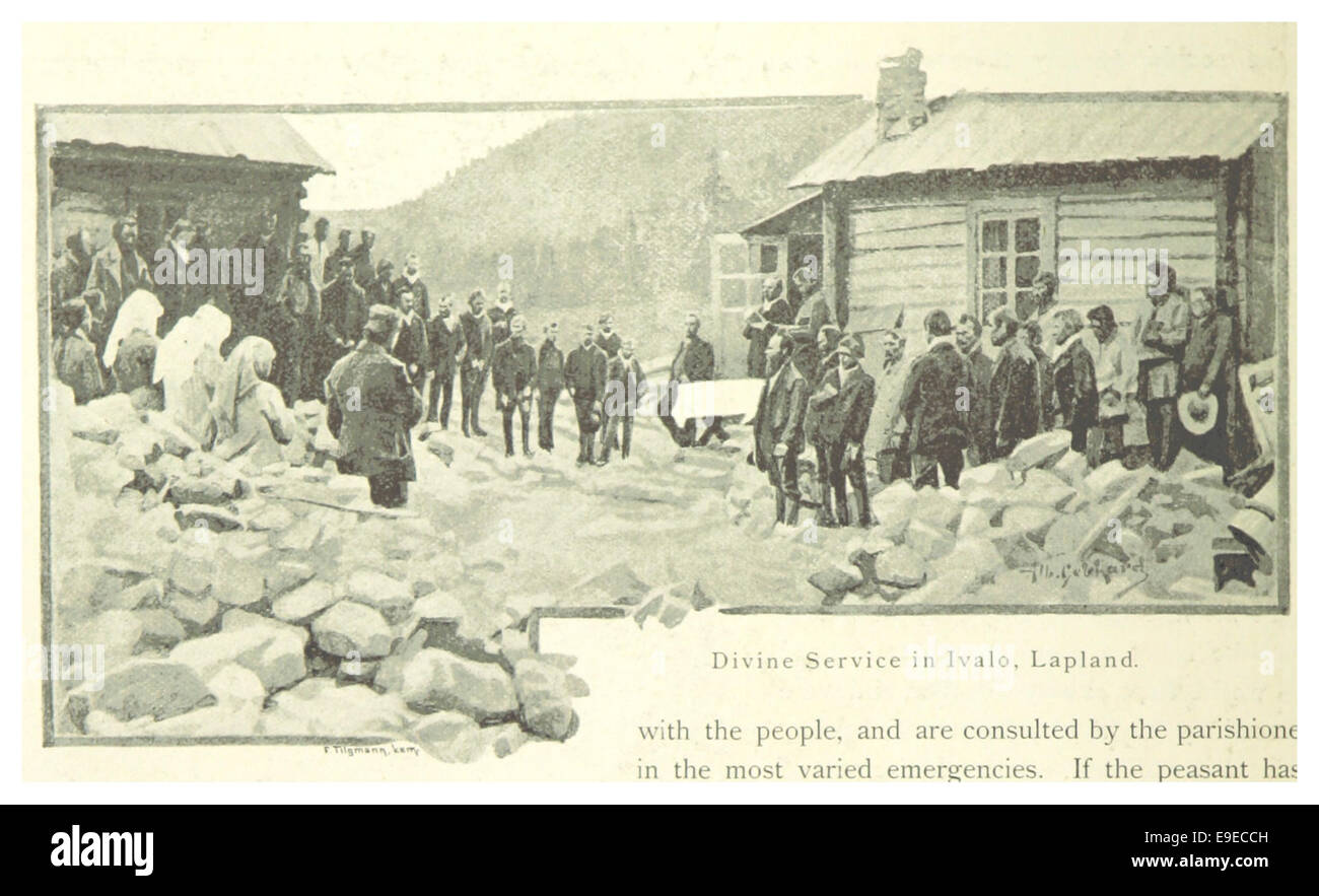 MECHELIN(1894) p108 il servizio divino a Ivalo, Lapponia Foto Stock