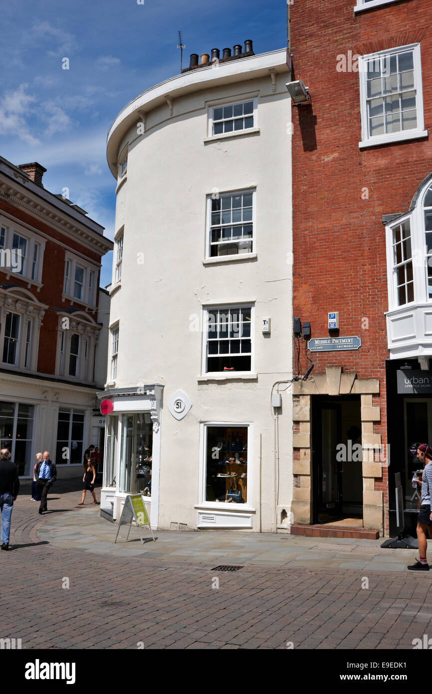 Centro marciapiede, Nottingham City Centre. East Midlands UK Foto Stock
