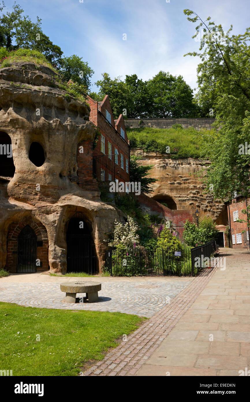 Grotte di Nottingham Castle dal cantiere di tini di filtrazione Foto Stock