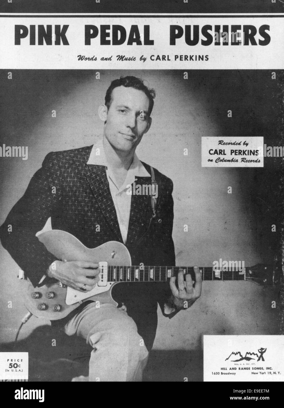 CARL PERKINS - Foglio di musica per pedale rosa spintori circa 1950s. Foto Stock
