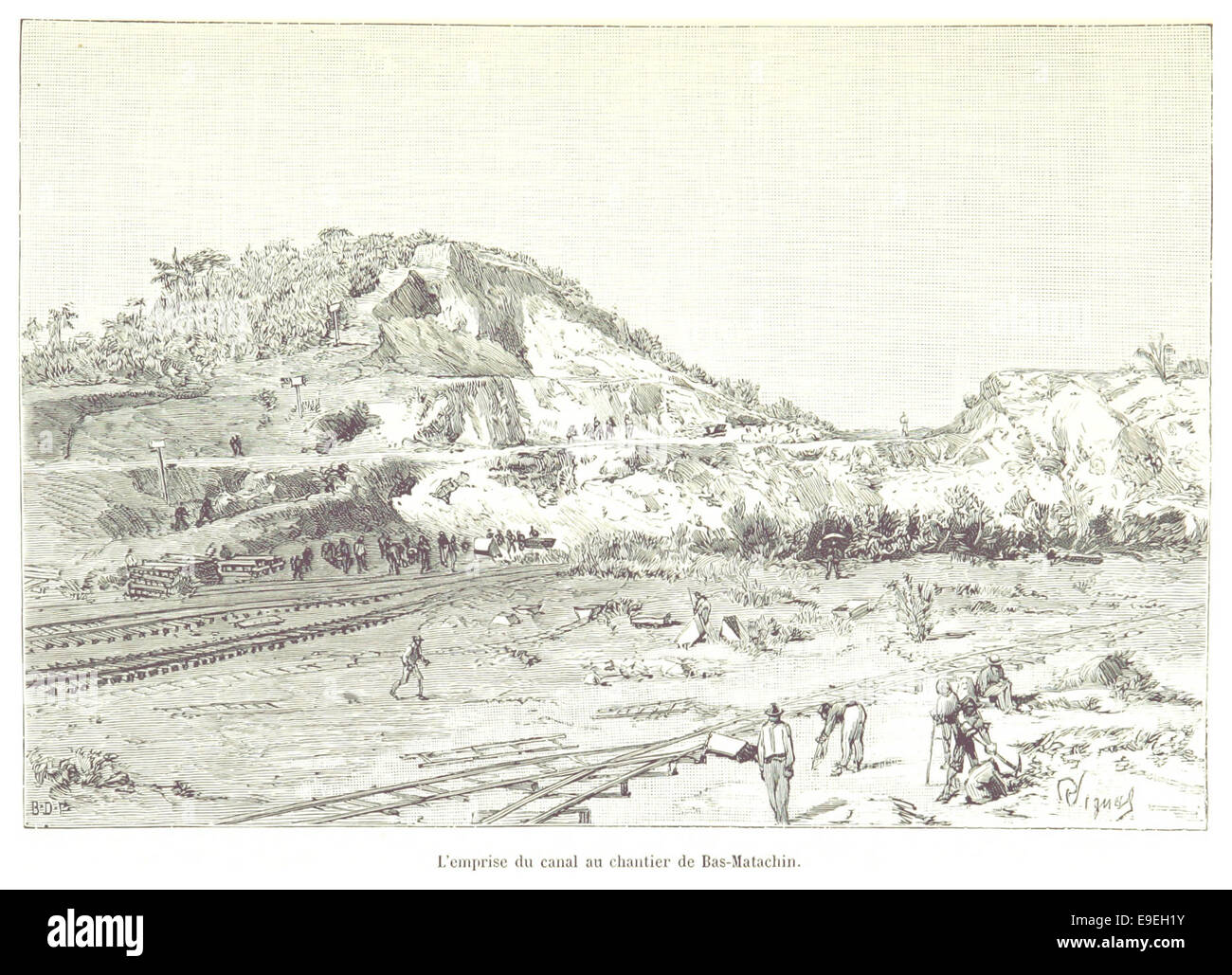 Questa pagina di *le Canal de Panama* (1866) fornisce una visione dettagliata dei primi disegni del Canale di Panama, riflettendo le ambizioni per un corso d'acqua transoceanico. Foto Stock