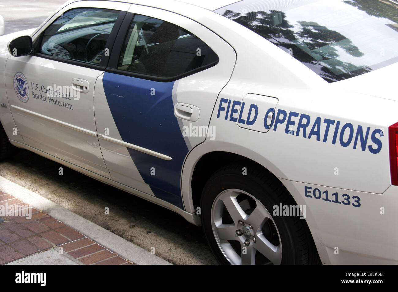 US Customs and Border Protection Department of Homeland Security le operazioni nel campo veicolo. Foto Stock