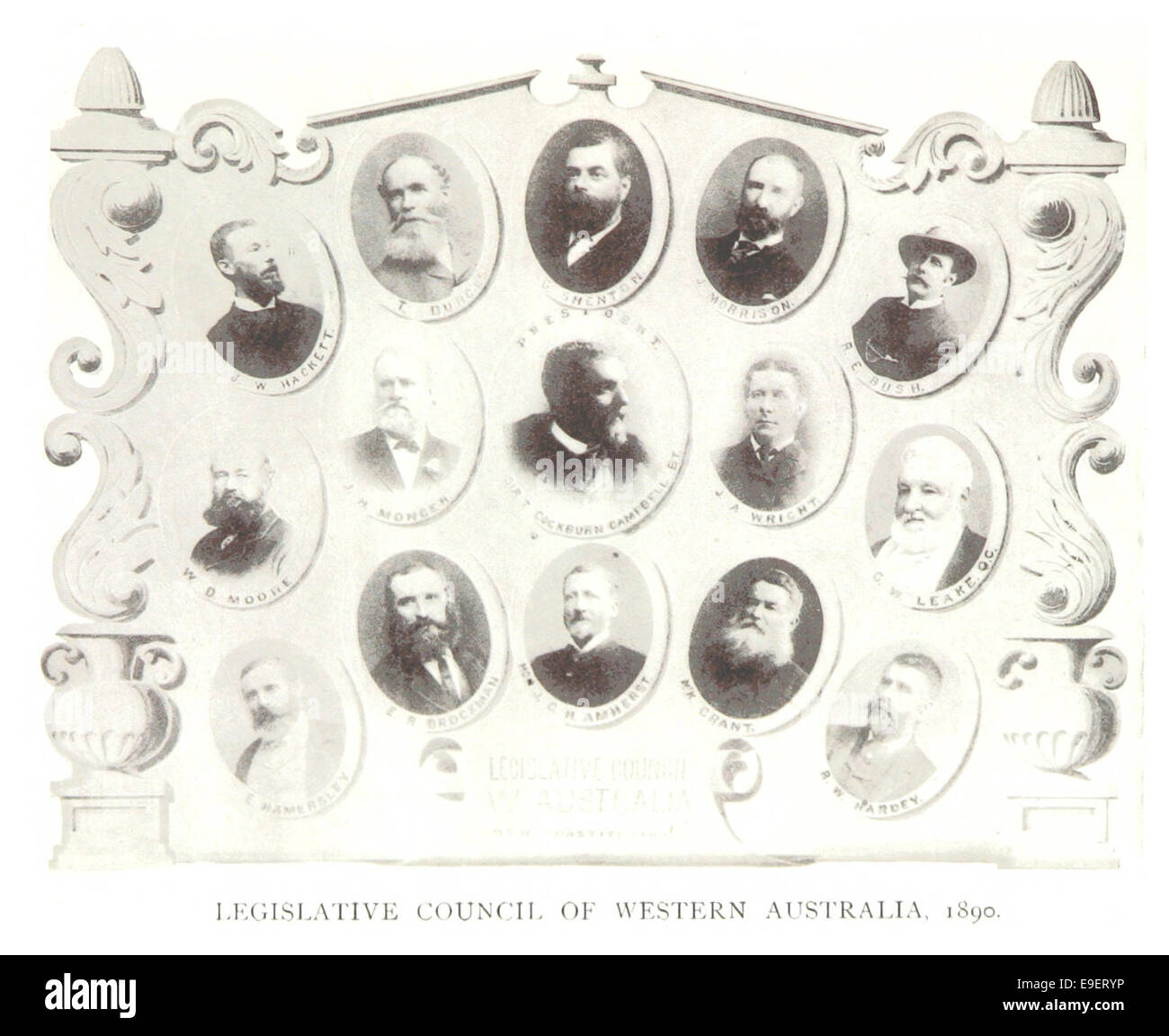 Un'illustrazione del 1892 del Consiglio legislativo dell'Australia Occidentale, che riflette il suo ruolo nella governance coloniale e nelle pratiche legislative durante la fine del XIX secolo. Foto Stock