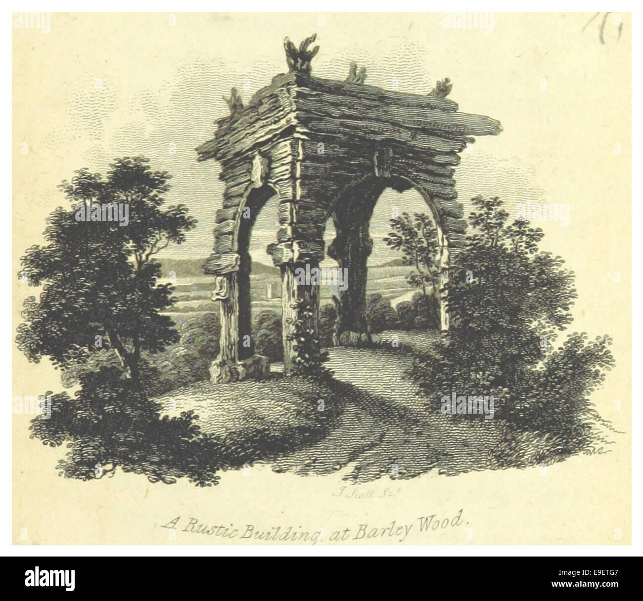 Wrinton è una struttura rustica situata a Barley Wood, nota per la sua semplicità architettonica e il collegamento con l'ambiente naturale circostante. Può avere un significato storico all'interno dell'area locale, riflettendo l'architettura rurale e la vita di campagna. Foto Stock