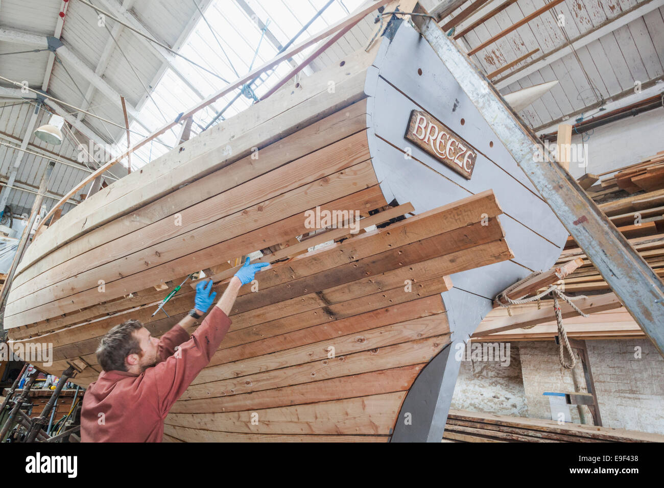 Inghilterra, Somerset, Bristol Harbourside, Underfall Yard, Boat Building Foto Stock
