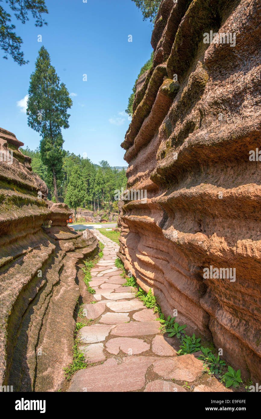 Redstone scenario della foresta di Zhangjiajie , provincia di Hunan Foto Stock