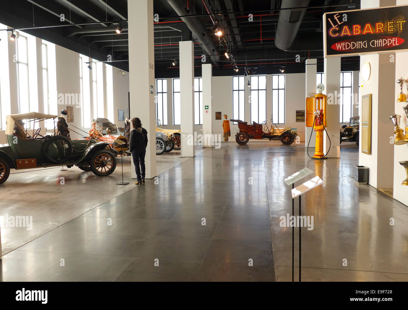 Panoramica del Museo dell'Automobile di Malaga, Spagna. Foto Stock