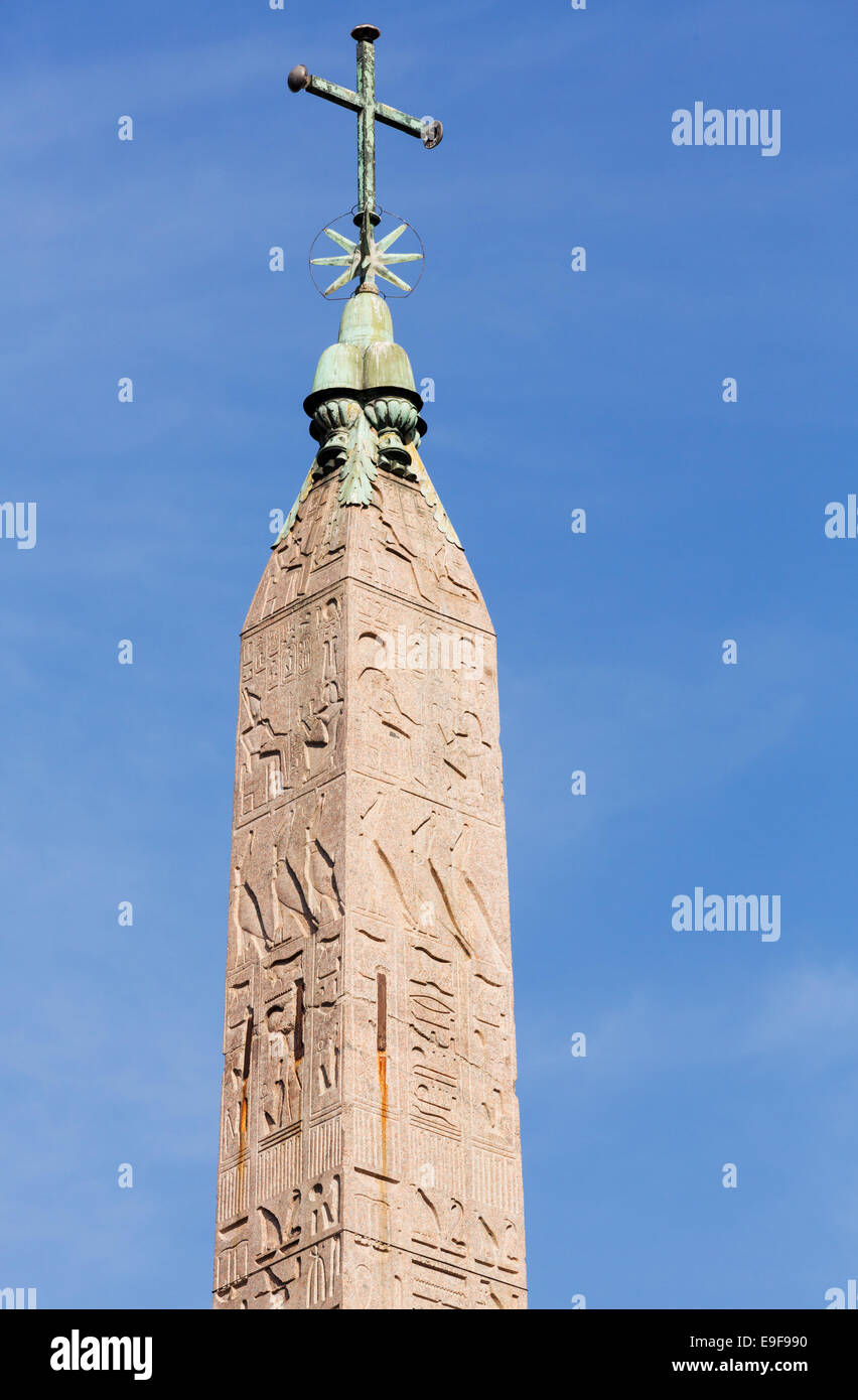 Obelisco Egiziano in Piazza del Popolo a Roma Foto Stock