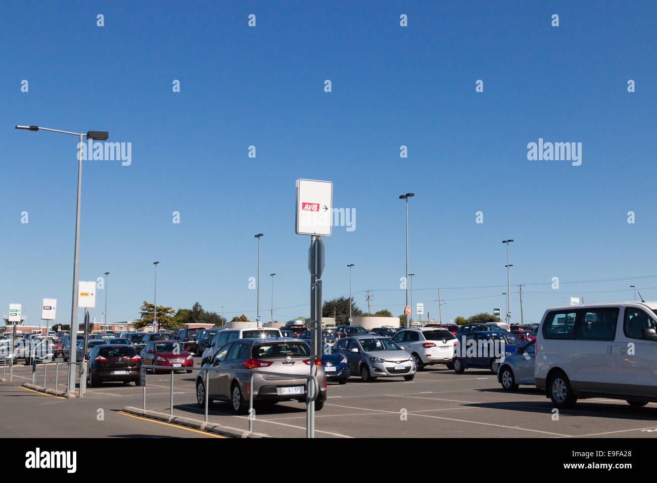 Autonoleggio e Noleggio auto parcheggio in aeroporto di Launceston,Tasmania, Australia Foto Stock