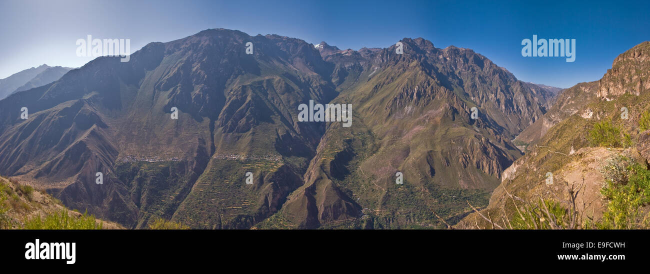 Il Canion del Colca panorama shot nella valle Foto Stock