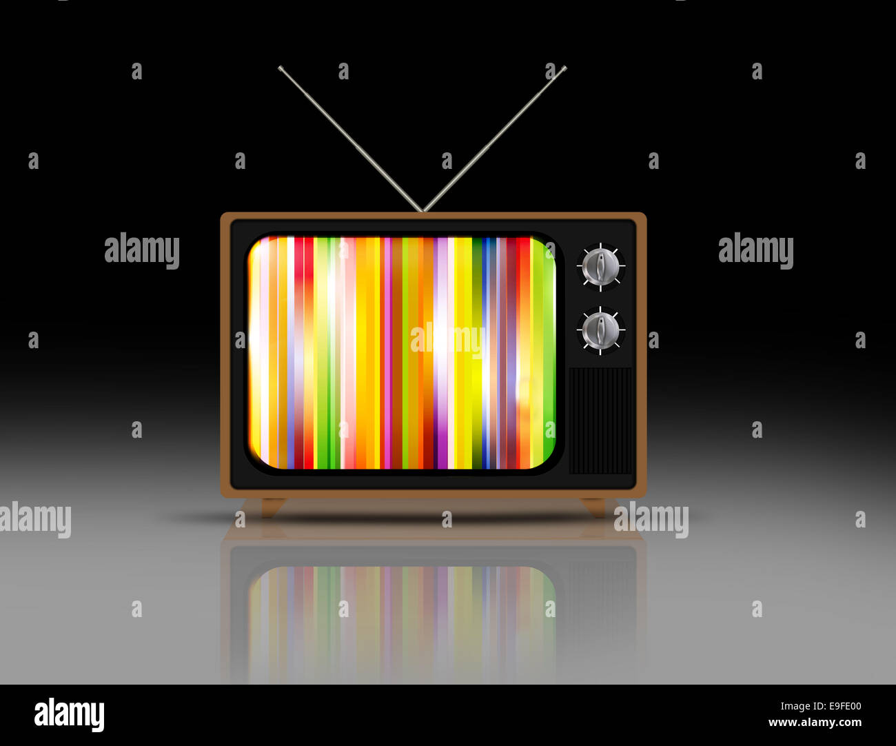 Vecchio grungy TV Vintage Foto Stock