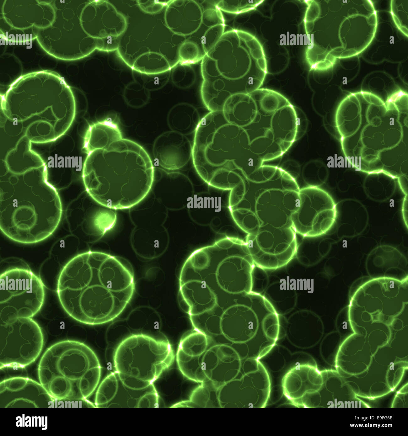 Le cellule batteriche incandescente verde Foto Stock