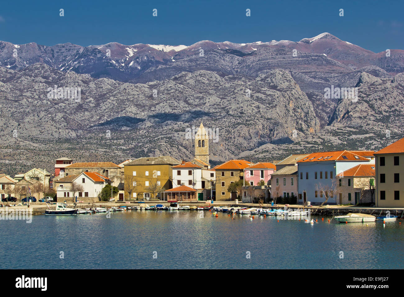 Città di Vinjerac vista waterfrot Foto Stock
