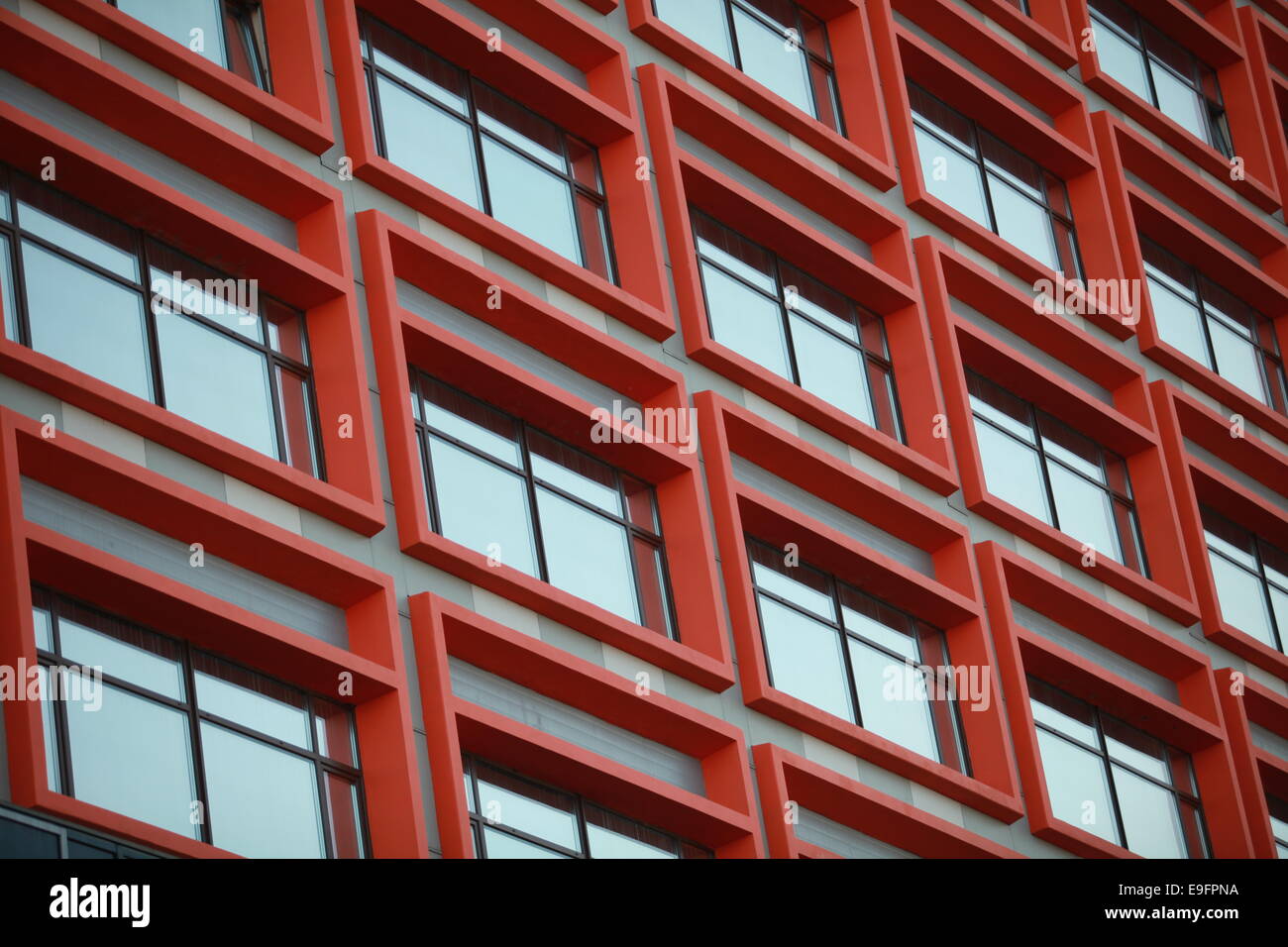 finestra rossa Foto Stock