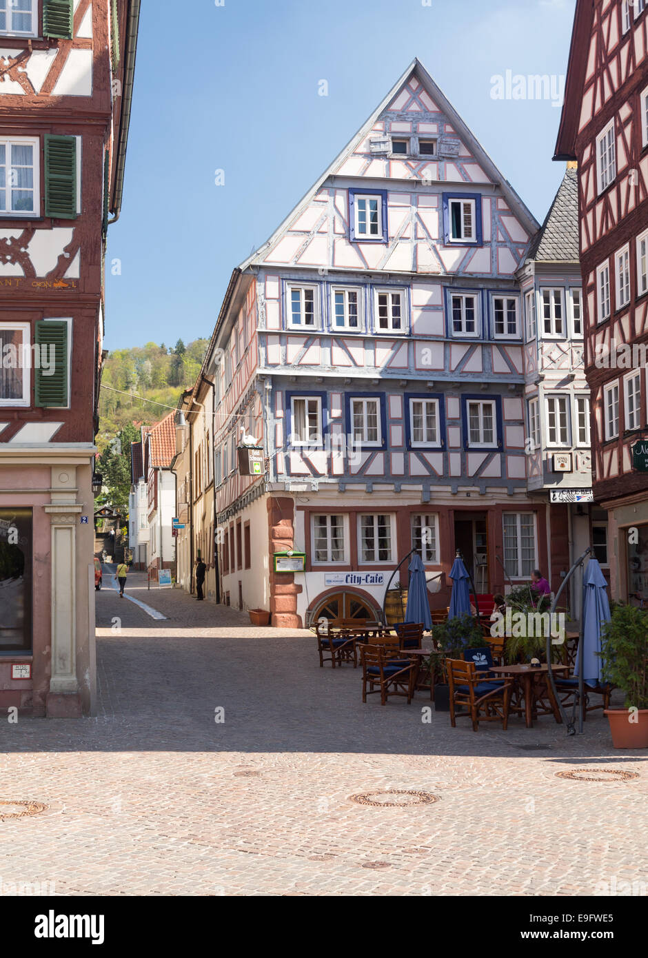 Antica città di Mosbach nella Germania meridionale Foto Stock