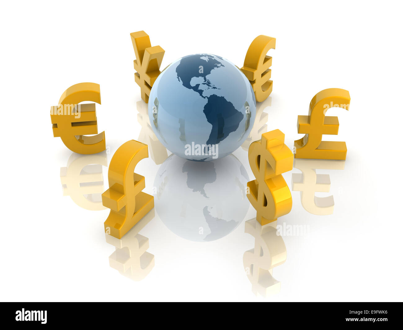 Sfera di massa e i simboli di valuta.Gli elementi di questa immagine fornita dalla NASA. Foto Stock