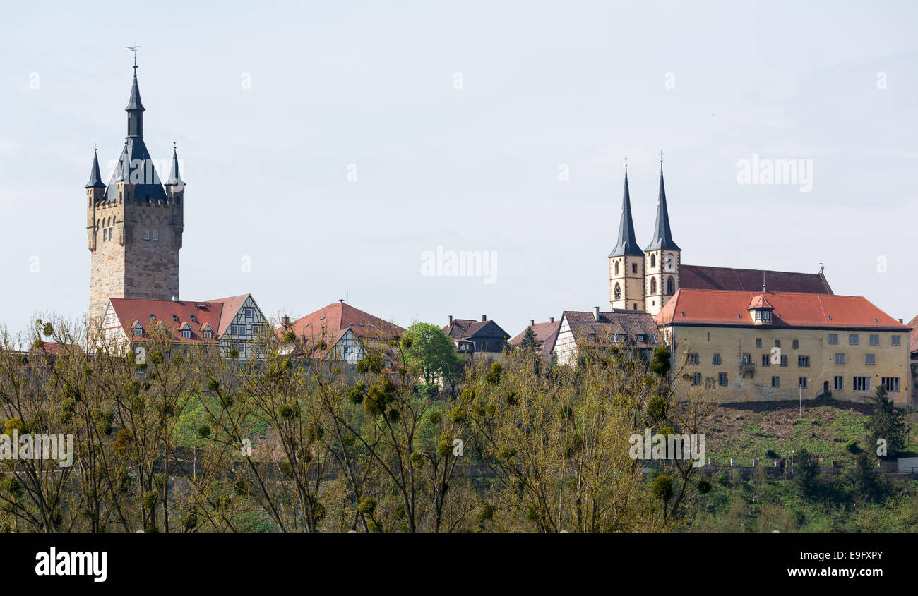 Skyline della città di Bad Wimpfen. Germania Foto Stock