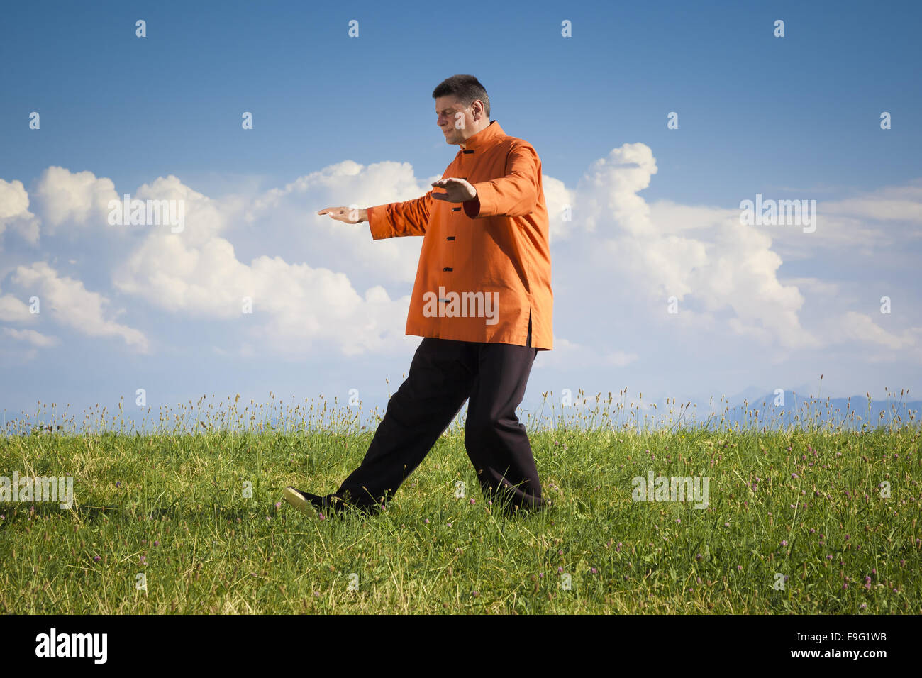 Qi-Gong all'aperto Foto Stock