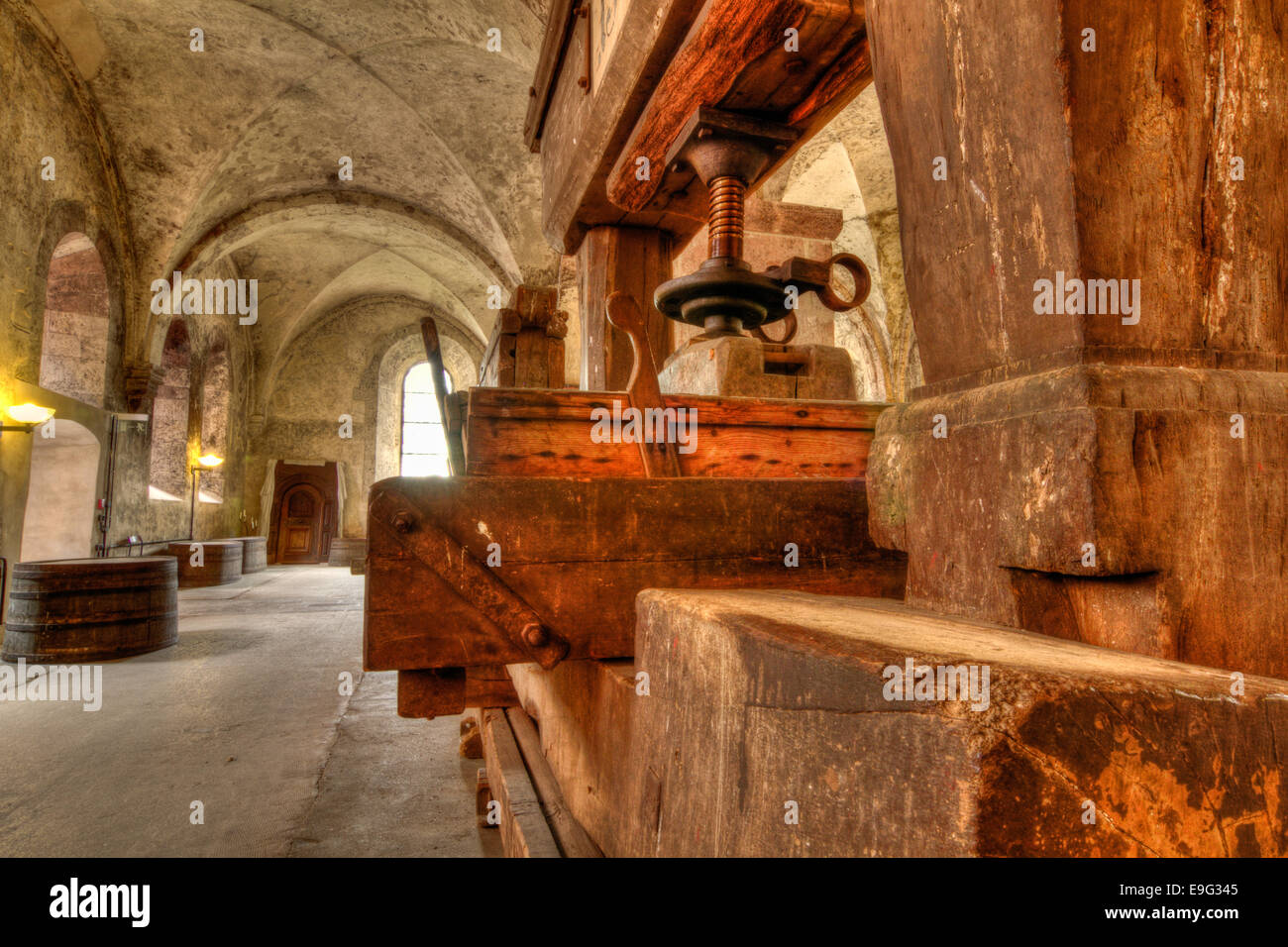 Vecchia cantina a Kloster Eberbach offrono Foto Stock