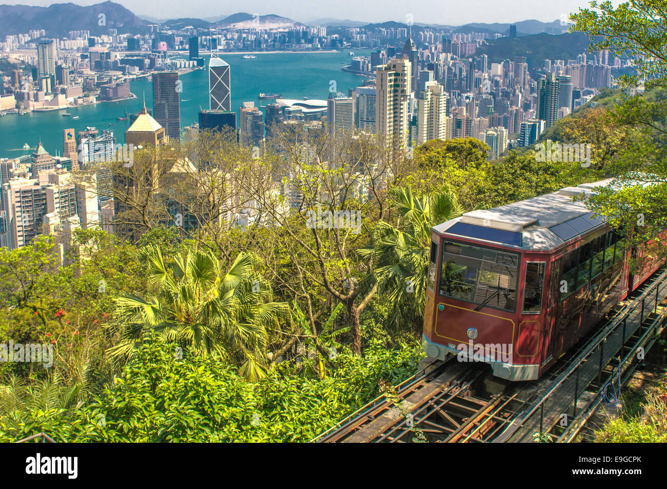 Il Peak Tram, Hong Kong Foto Stock