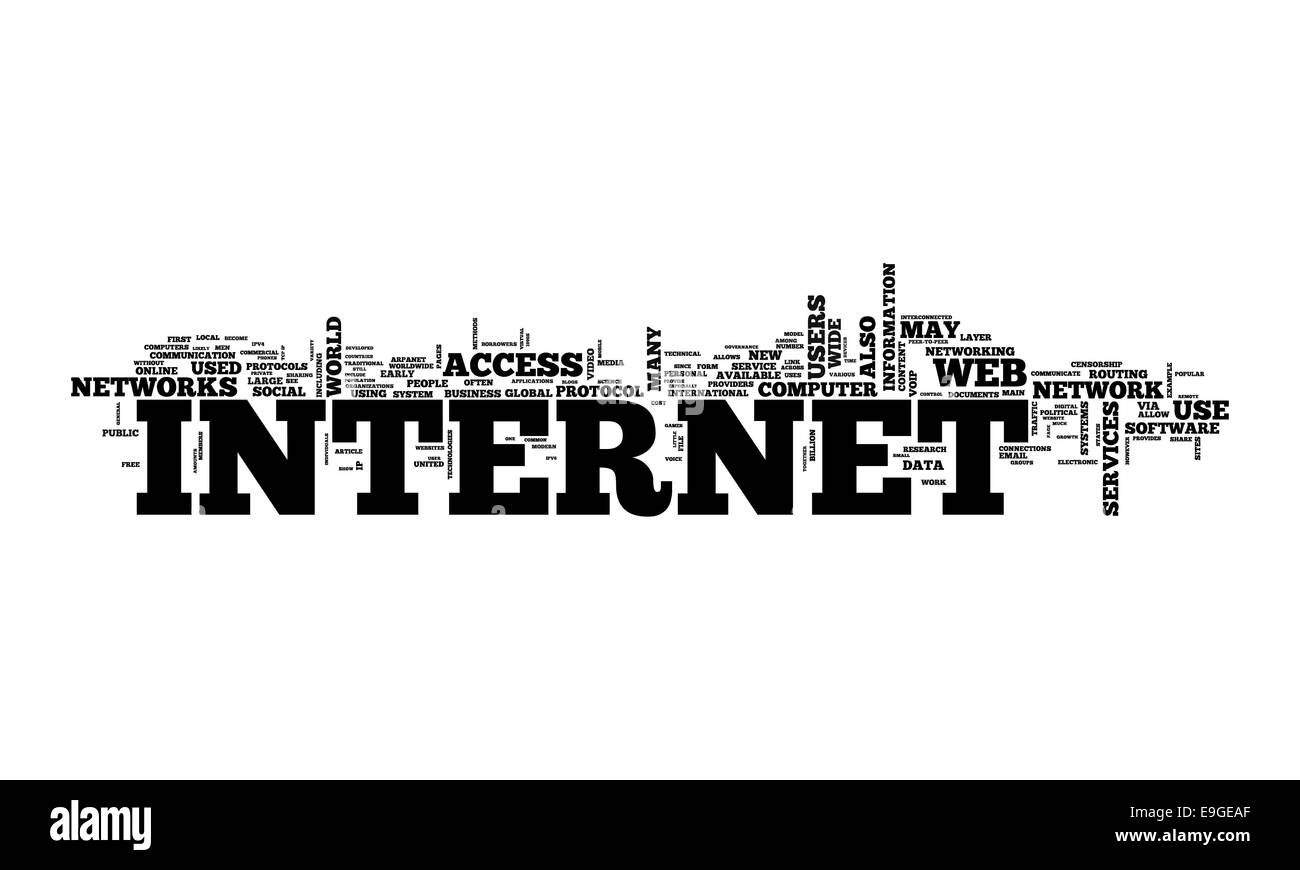 Internet cloud di testo Foto Stock