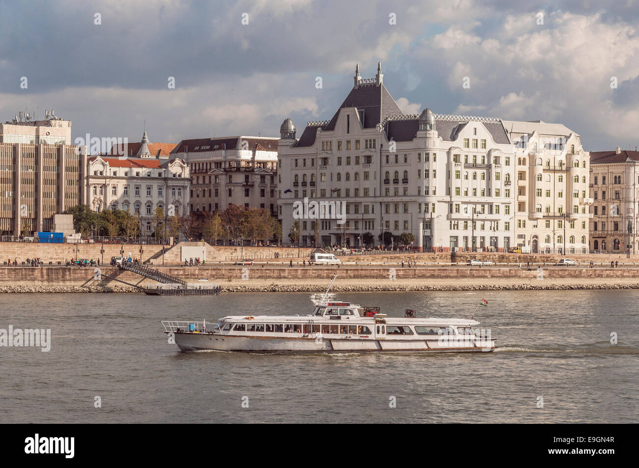 Vista del fiume Budapest Foto Stock