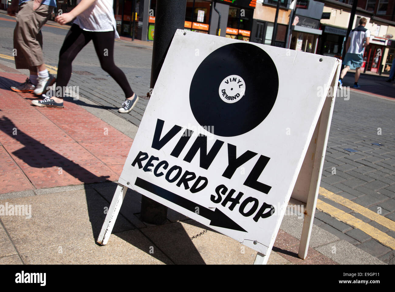 Un record shop in Sheffield South Yorkshire, Inghilterra, Regno Unito Foto Stock