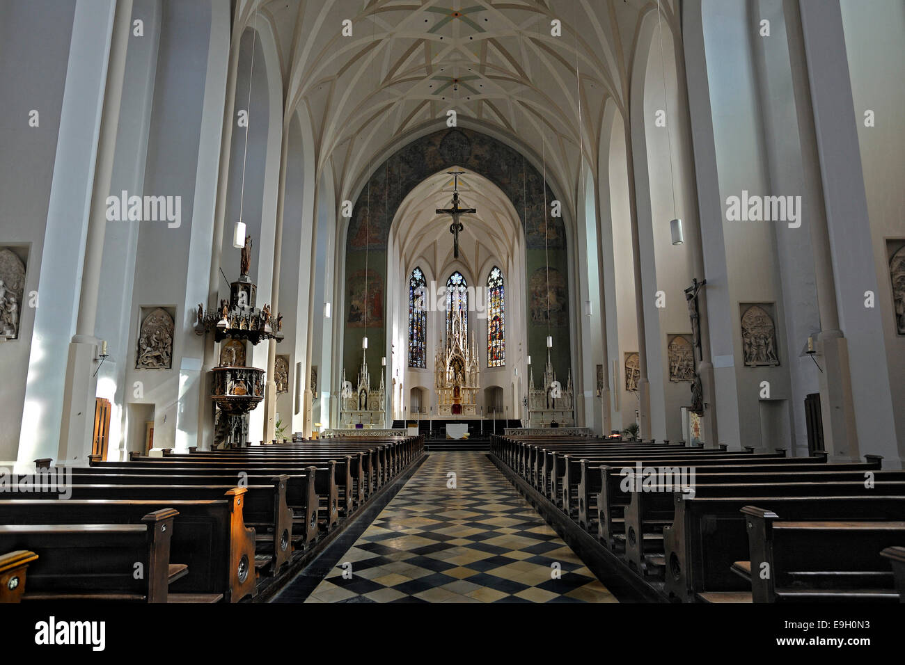 Chiesa Neue Pfarrkirche Johann Baptist, Au-Haidhausen, Monaco di Baviera, Baviera, Baviera, Germania Foto Stock