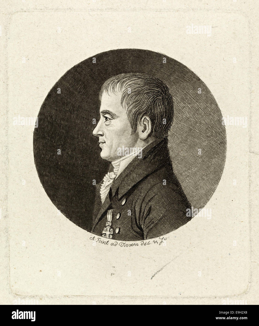 Portrett (physionotrace) av Giacobbe Aall (1773-1844), ca 1810 Foto Stock