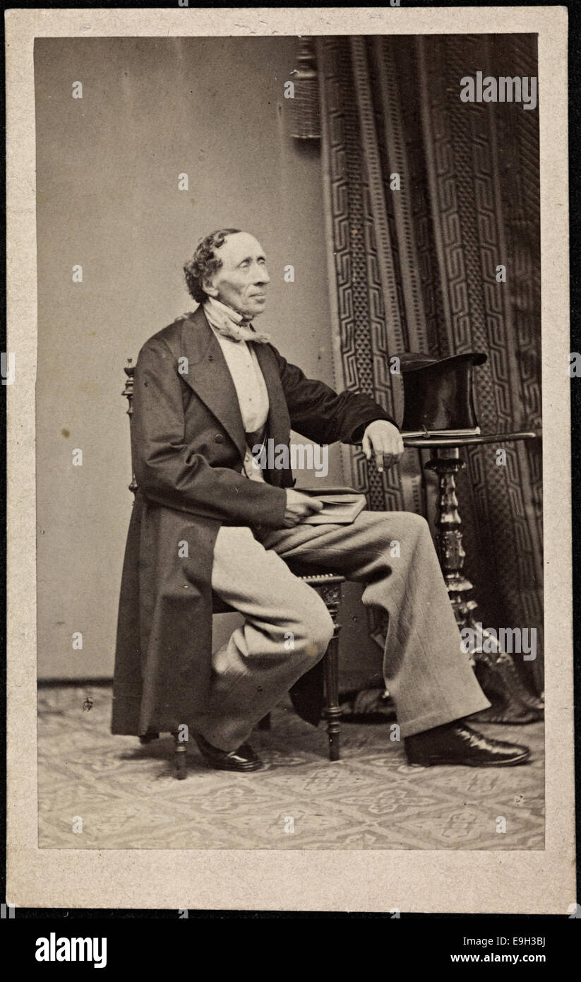 Portrett av H. C. Andersen (1805-1875), ca 1865 Foto Stock