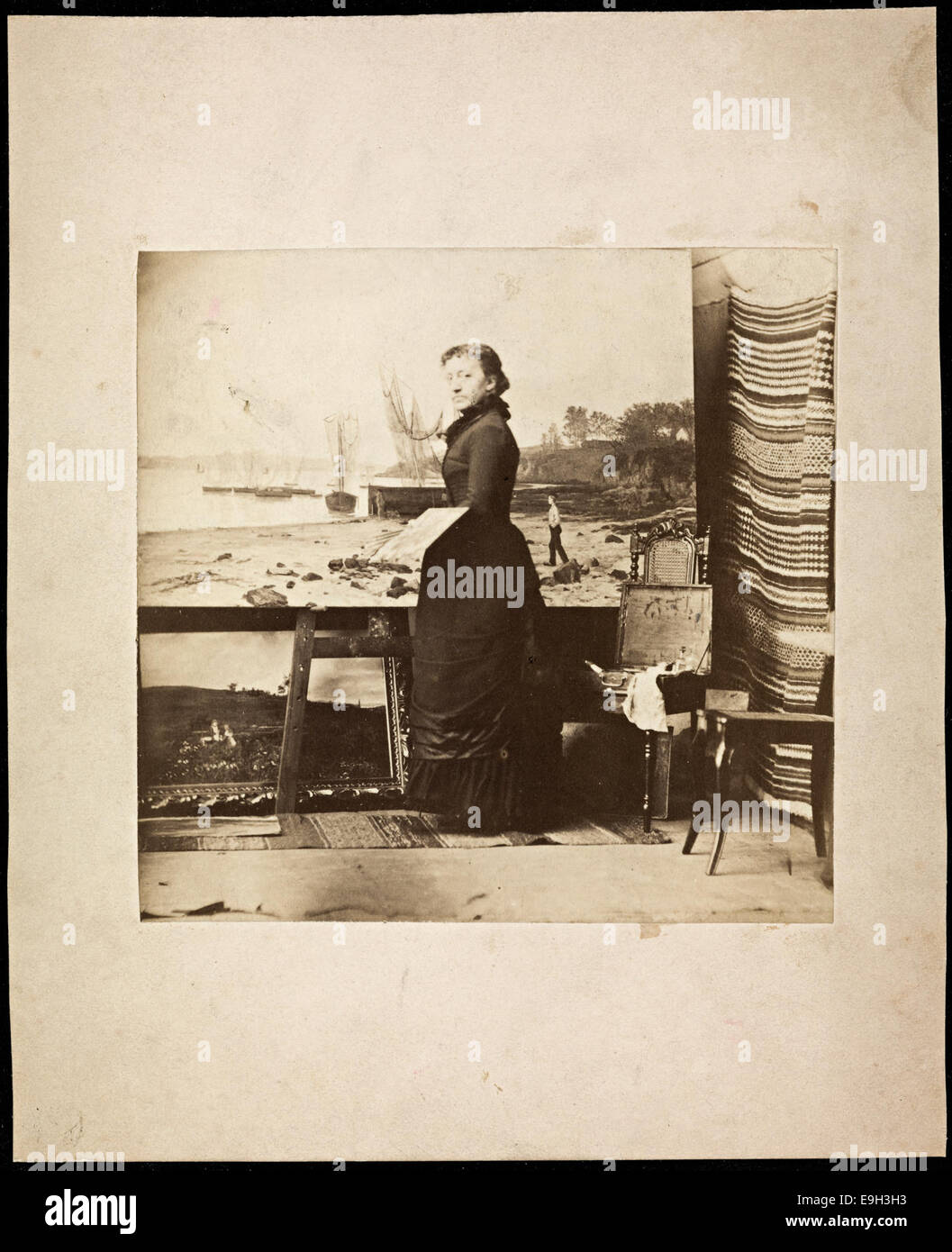 Un ritratto di Kitty Kielland, un'artista norvegese, dipinto da Dorothea Arentz. Kielland, che visse dal 1843 al 1914, fu una figura di spicco nell'arte norvegese. Questo ritratto mette in evidenza il suo significato nella storia culturale norvegese. Foto Stock