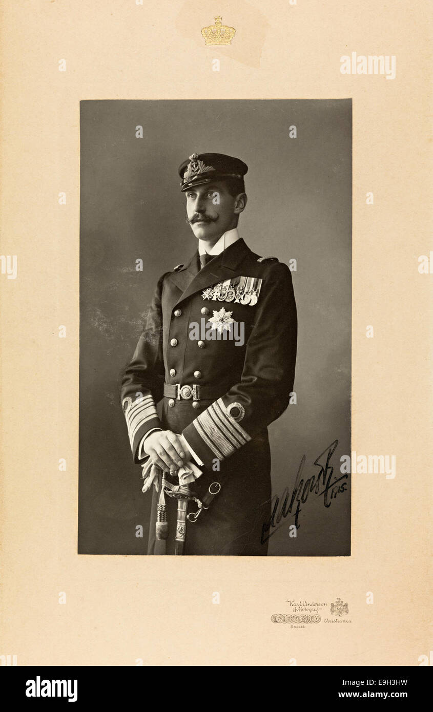 Portrett av Kong Haakon VII / Re Haakon VII, 1915 Foto Stock