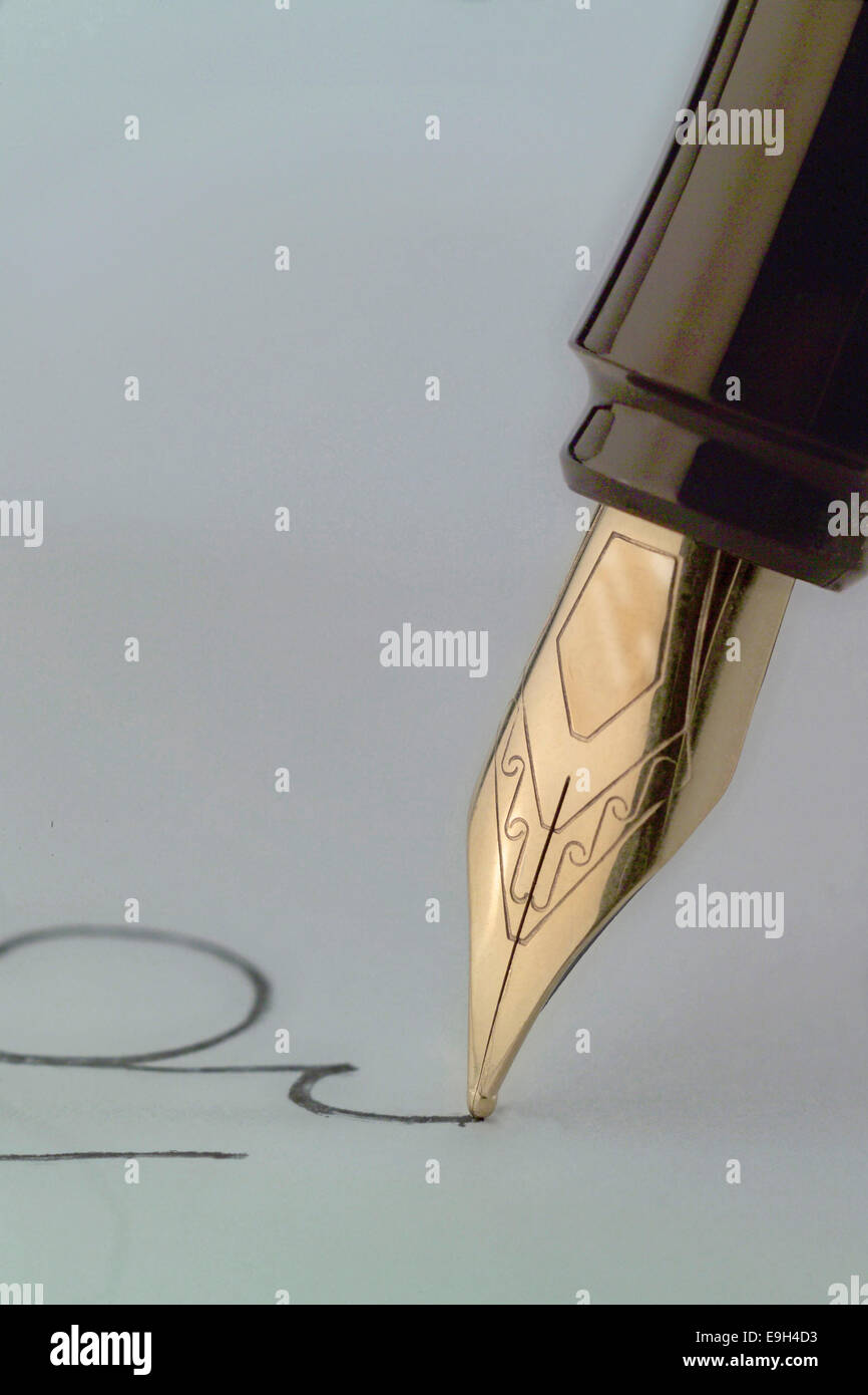 Penna stilografica, dettaglio Foto Stock