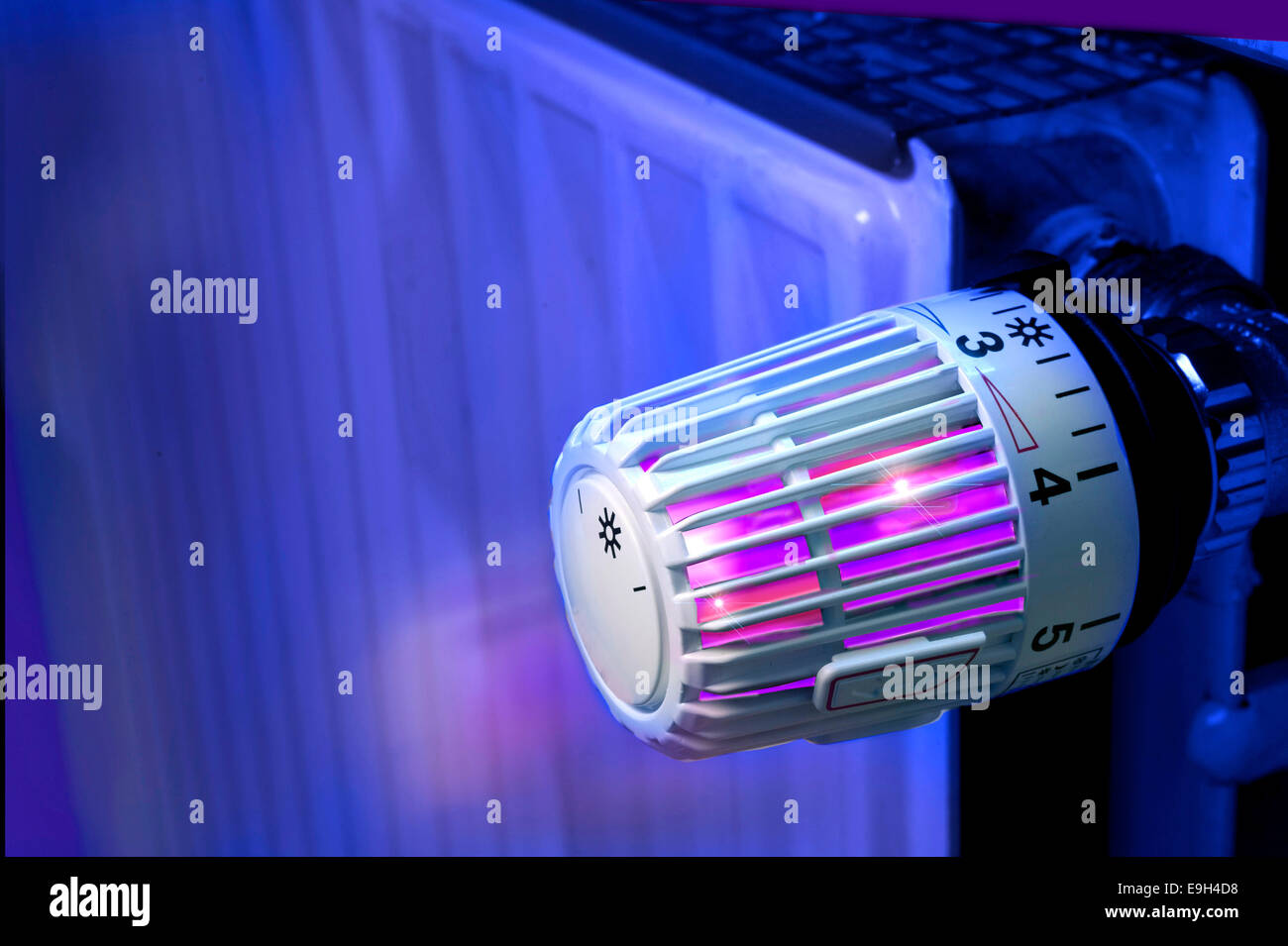 Termostato del radiatore, Foto Stock