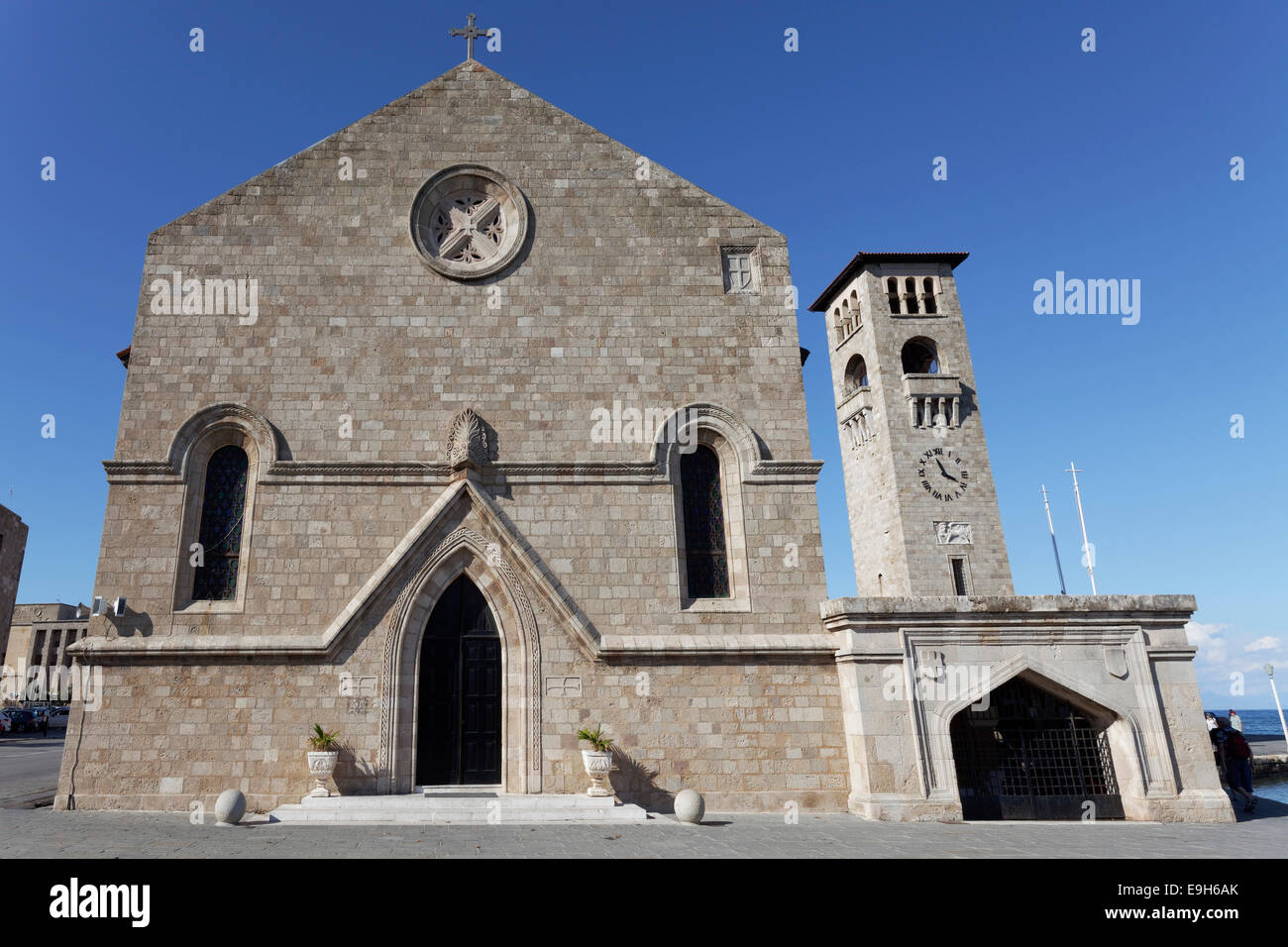 Evangelismos Chiesa, new town, Rodi, rodi Isola, Dodecaneso, Grecia Foto Stock