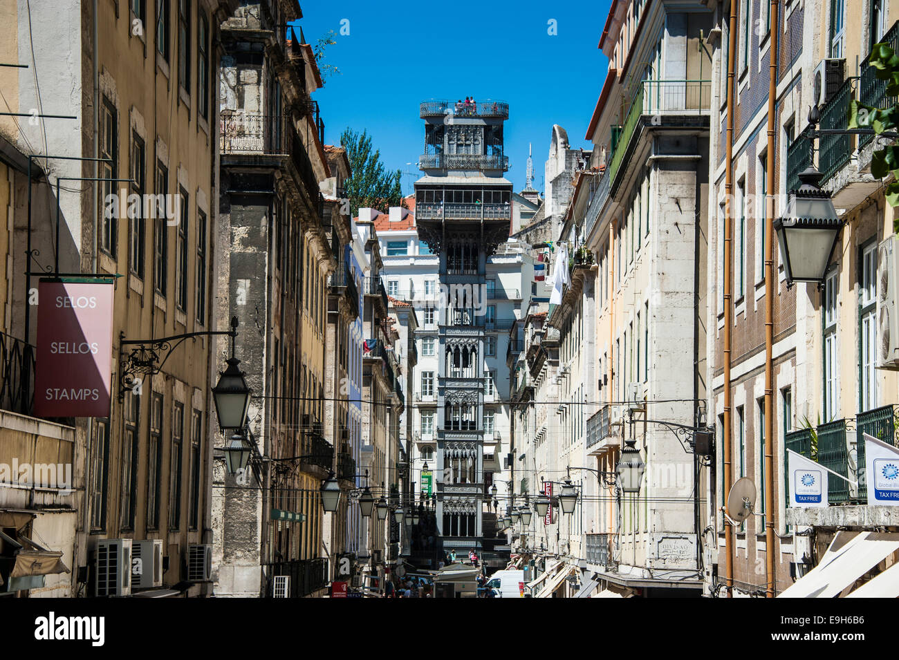 Elevador de Santa Justa, Lisbona, distretto di Lisbona, Portogallo Foto Stock
