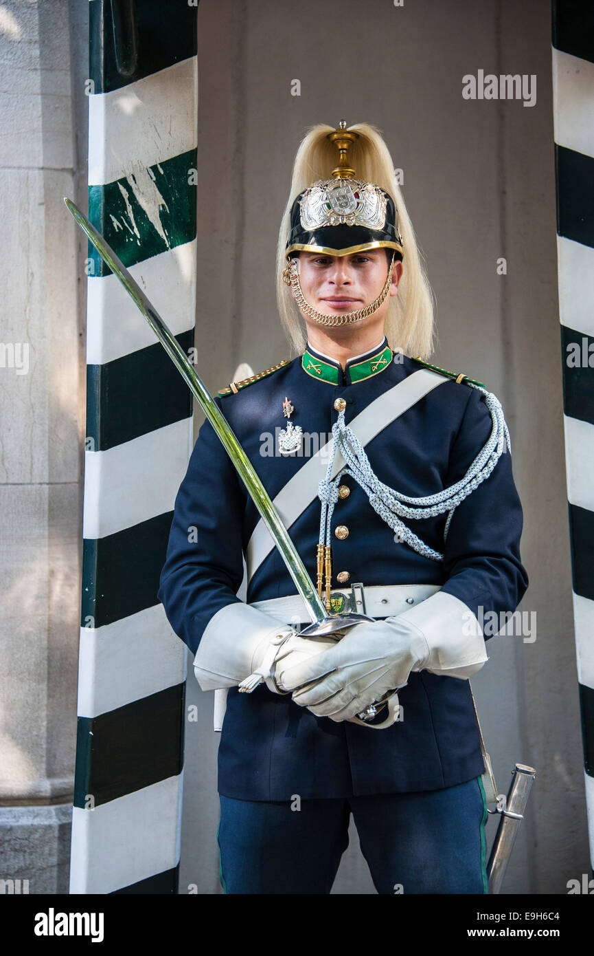 Guardsman, Guarda Nacional Republicana, Lisbona, distretto di Lisbona, Portogallo Foto Stock