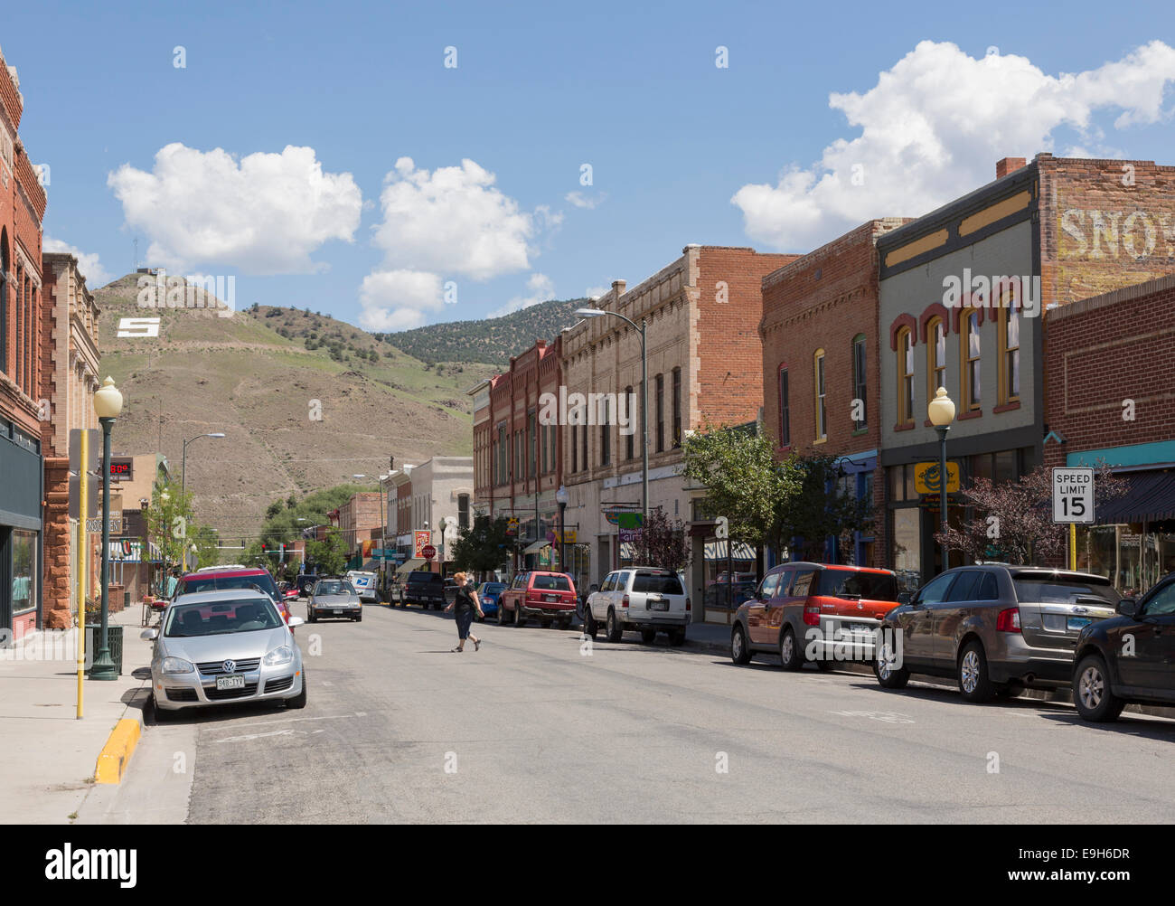Salida, Colorado, Main Street USA, con tipici negozi e magazzini Foto Stock