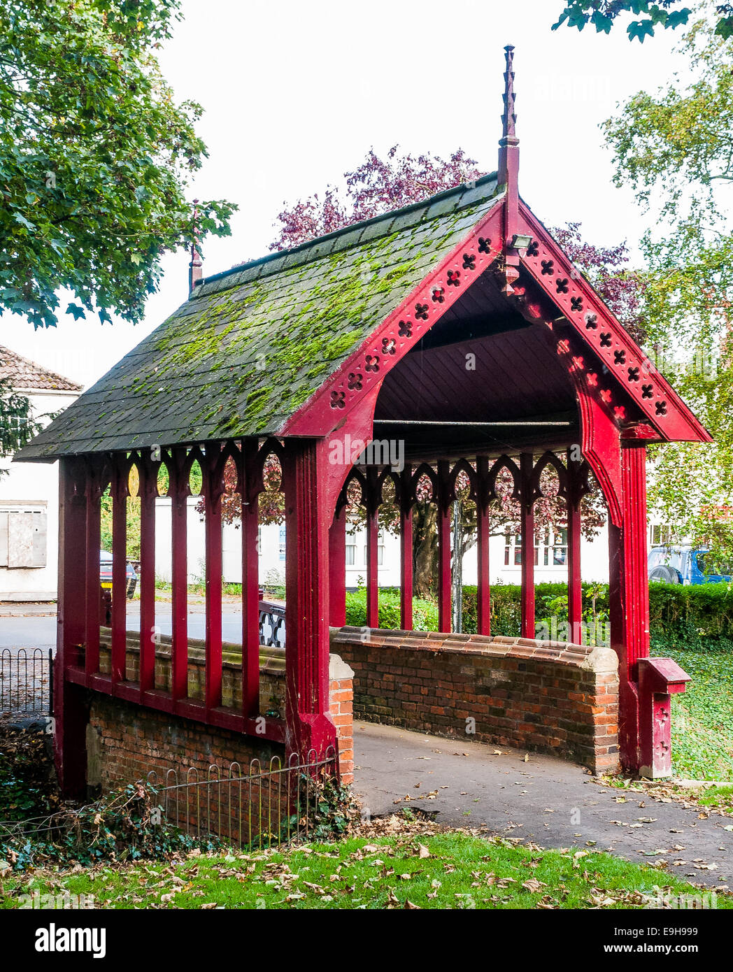 La chiesa porta a St Marys, villaggio o parrocchia, Chiesa - Old Leake, Boston, Lincolnshire, Inghilterra Foto Stock