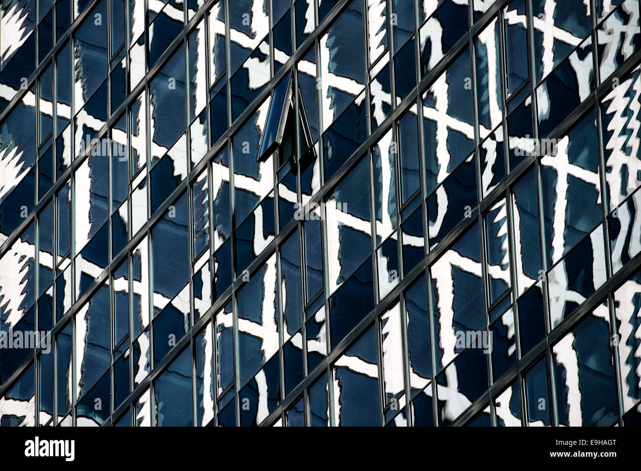 La facciata di vetro, Frankfurt am Main, Hesse, Germania Foto Stock