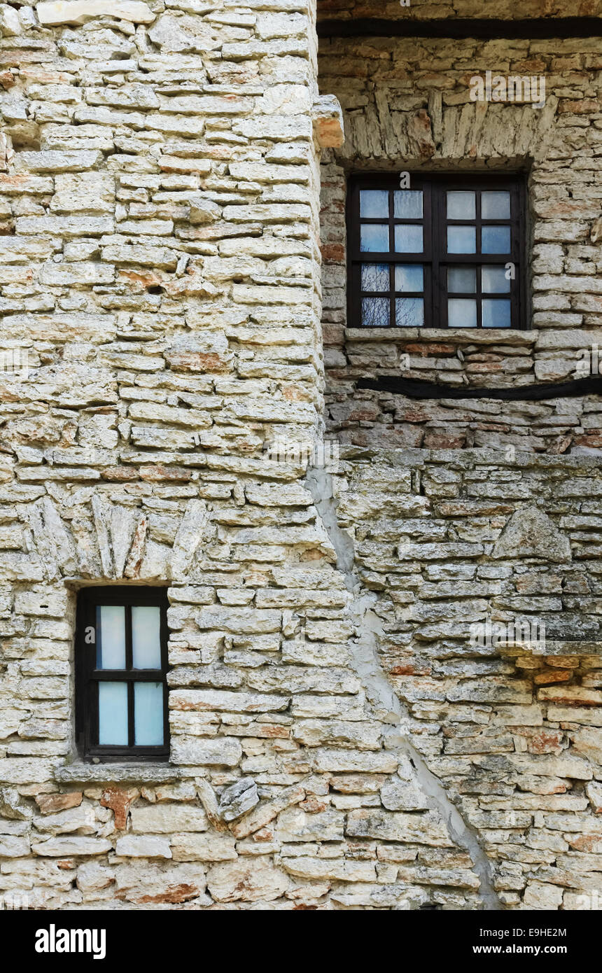 Vecchio muro di casa Foto Stock