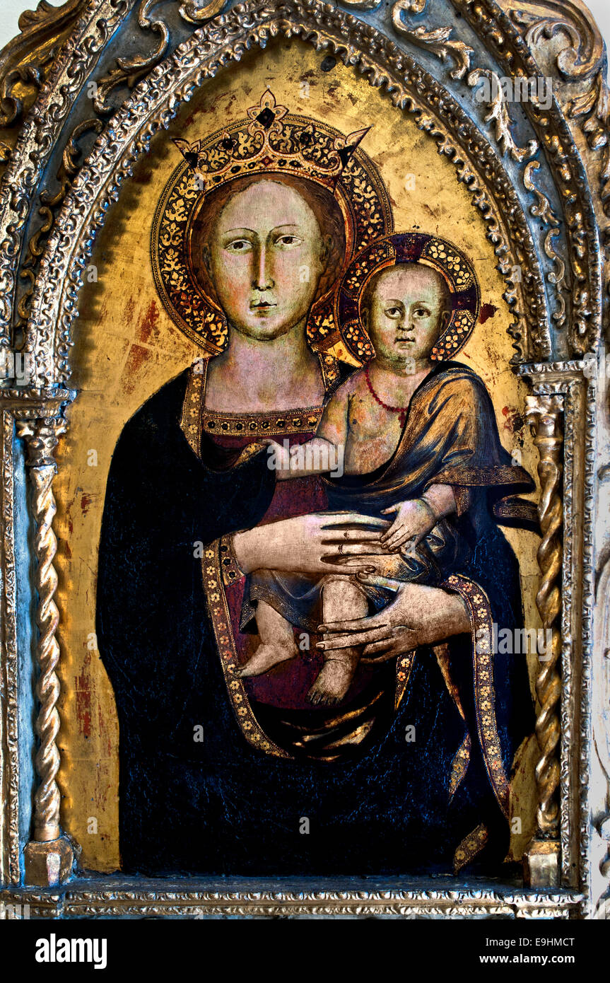 Madonna e Bambino di Niccolò di Pietro Gerini 1340 - 1414 pittore italiano periodo gotico Firenze Italia Italiano Foto Stock