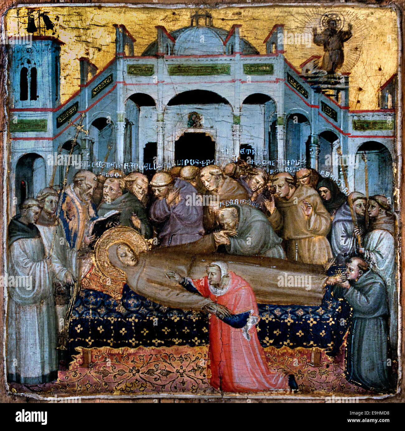 Il funerale di San Francesco di Bicci di Lorenzo (1373-1452), pittore italiano Firenze Italia Italiano Foto Stock